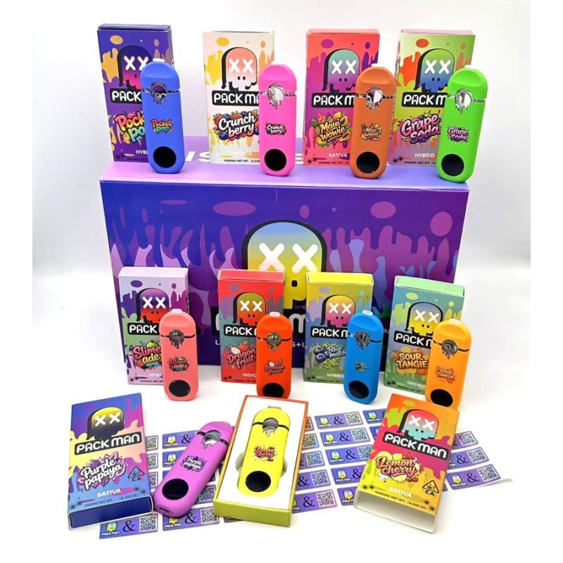New Pack Man 1g Empty Disposable Vape with LCD Screen & Packaging Wholesale